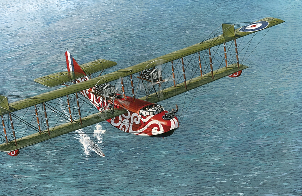 British Royal Air Force Felixstowe F.2A Early Flying Boat Aircraft