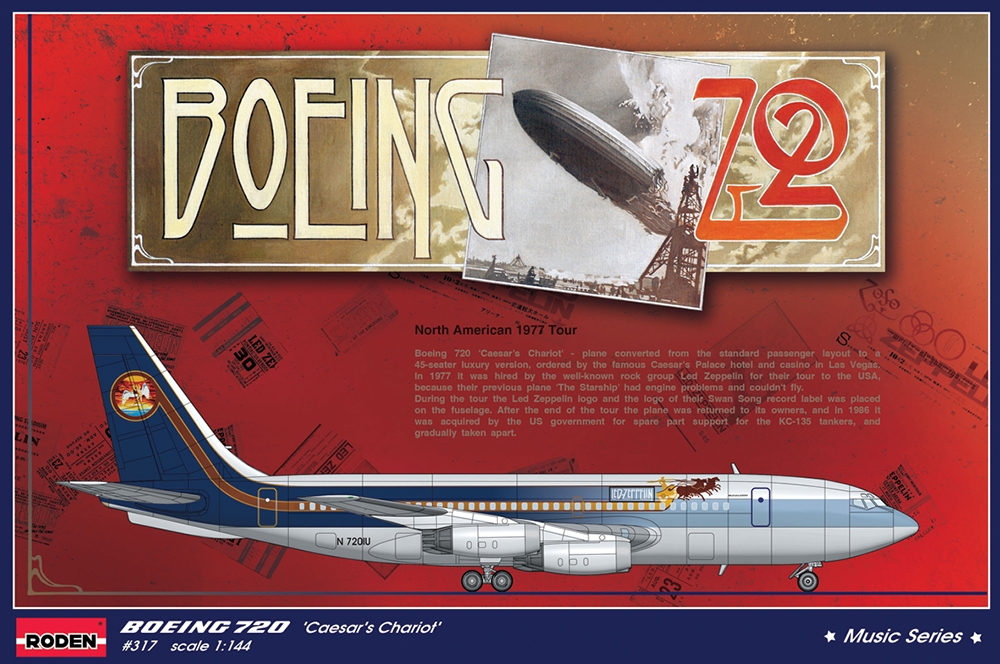 US 1977 Boeing 720 'Caesar's Chariot' Led Zeppelin Private  Aircraft