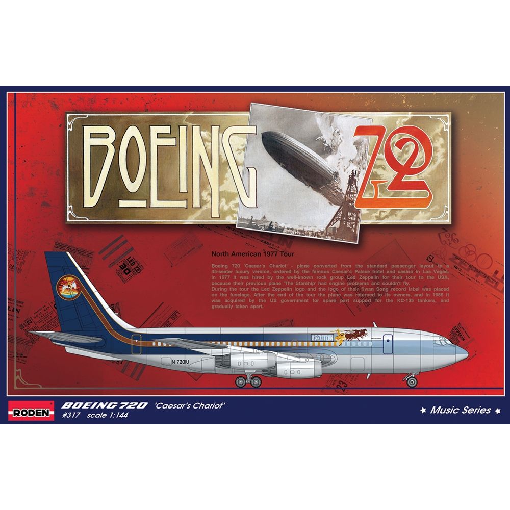 US 1977 Boeing 720 'Caesar's Chariot' Led Zeppelin Private  Aircraft