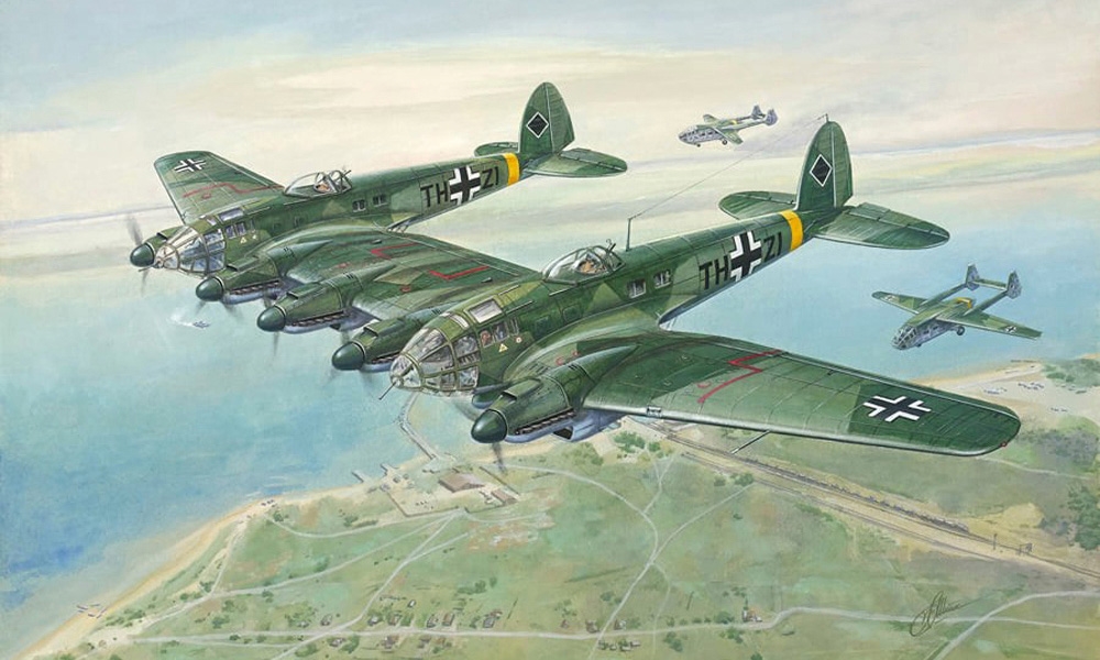 German Heinkel He 111 Z-1 Zwilling Military Transport Aircraft