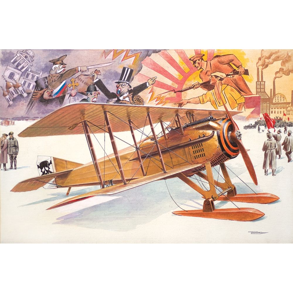 Soviet Air Force SPAD VIIc.1 WWI Fighter Aircraft with Skis