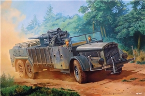 German Army 8.8cm Flak 36 Anti-Aircraft Gun on Vomag Vehicle