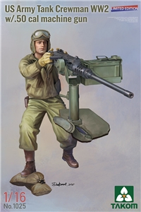 PKTAK01025 US Army WW2 Tank Crewman w/ .50 cal machine gun Limited Edition Figure