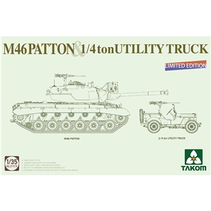 PKTAK02117X M46 Patton US Medium Tank + ¼ton Utility Truck