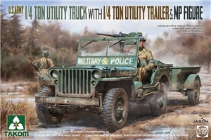 U.S. Army ¼ton Utility Truck with ¼ton Utility Trailer + MP