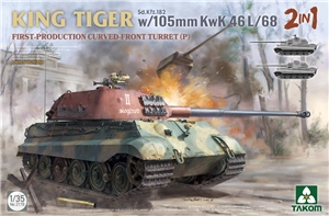 PKTAK02178 German Heavy Tank SdKfz 182 King Tiger (P) w/ 105mm KwK 46L/68 2 in 1