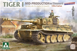 PKTAK02200 German Army Tiger I Mid Tank w/ Zimmerit & Otto Carius Figure LE