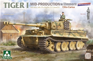 PKTAK02200 German WWII Tiger I Mid w/ Zimmerit & Otto Carius figure Ltd Edition