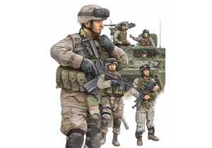 PKTM00424 Modern US Army Armour Crewman & Infantry