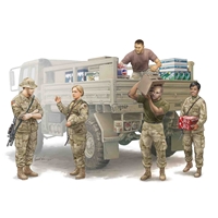 Modern US Soldiers Logistics Supply Team