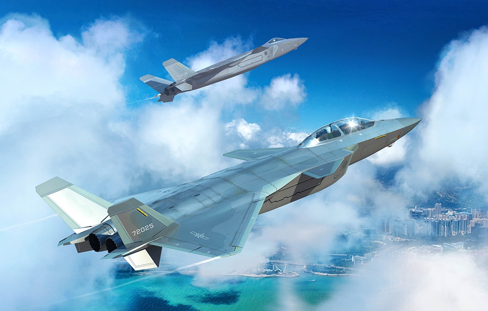 Chinese Air Force J-20S Mighty Dragon Twin-Seat Stealth Aircraft