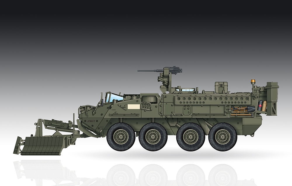 US Army M1132 Stryker Engineer Squad Vehicle w/SMP & AMP Mine Plough
