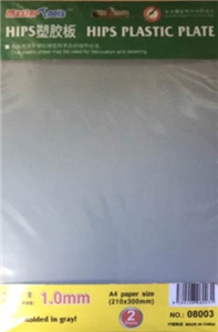1.0mm HIPS plastic sheet (210x300mm x 2 pcs)
