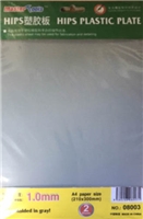 1.0mm HIPS plastic sheet (210x300mm x 2 pcs)