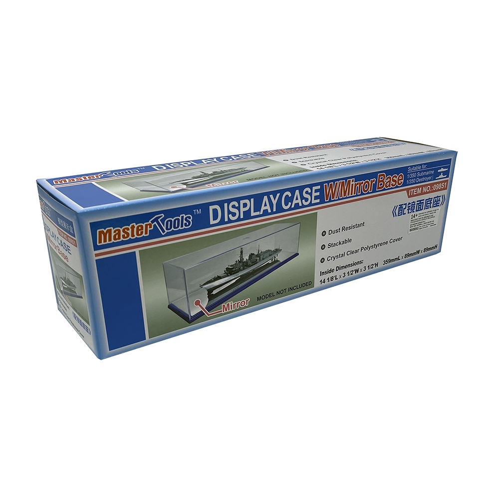 Display Case 359x89x89mm w/Mirror Base