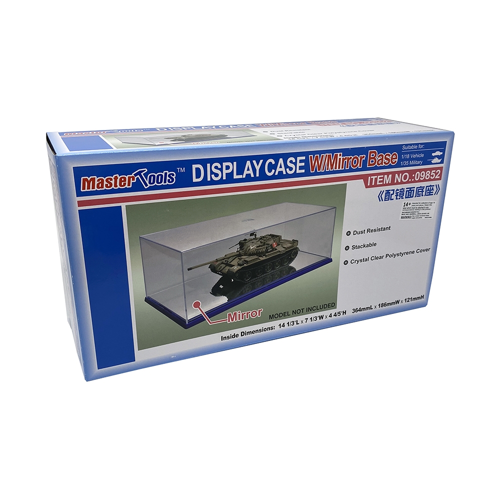 Display Case 364x186x121mm w/Mirror Base