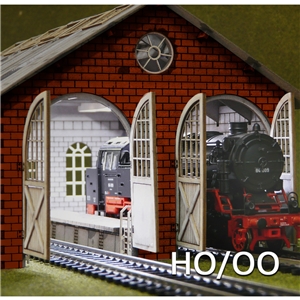 H0-00 Double Engine Loco Shed Laser-Cut Kit