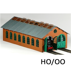 H0/00 Double Engine Loco Shed (Long) w/Interior Lighting