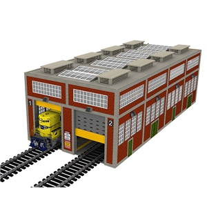 O Scale Dual Stall Modern Engine House w/Motorized Doors