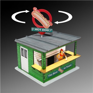 Hot Dog Stand Kit w/Light and Rotating Banner HO/OO