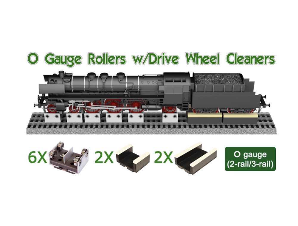 6 X Rollers & Drive Wheel Cleaners O Scale (2-rail/3-rail)