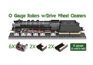 PRR-O3-06 6 X Rollers & Drive Wheel Cleaners O Scale (2-rail/3-rail)