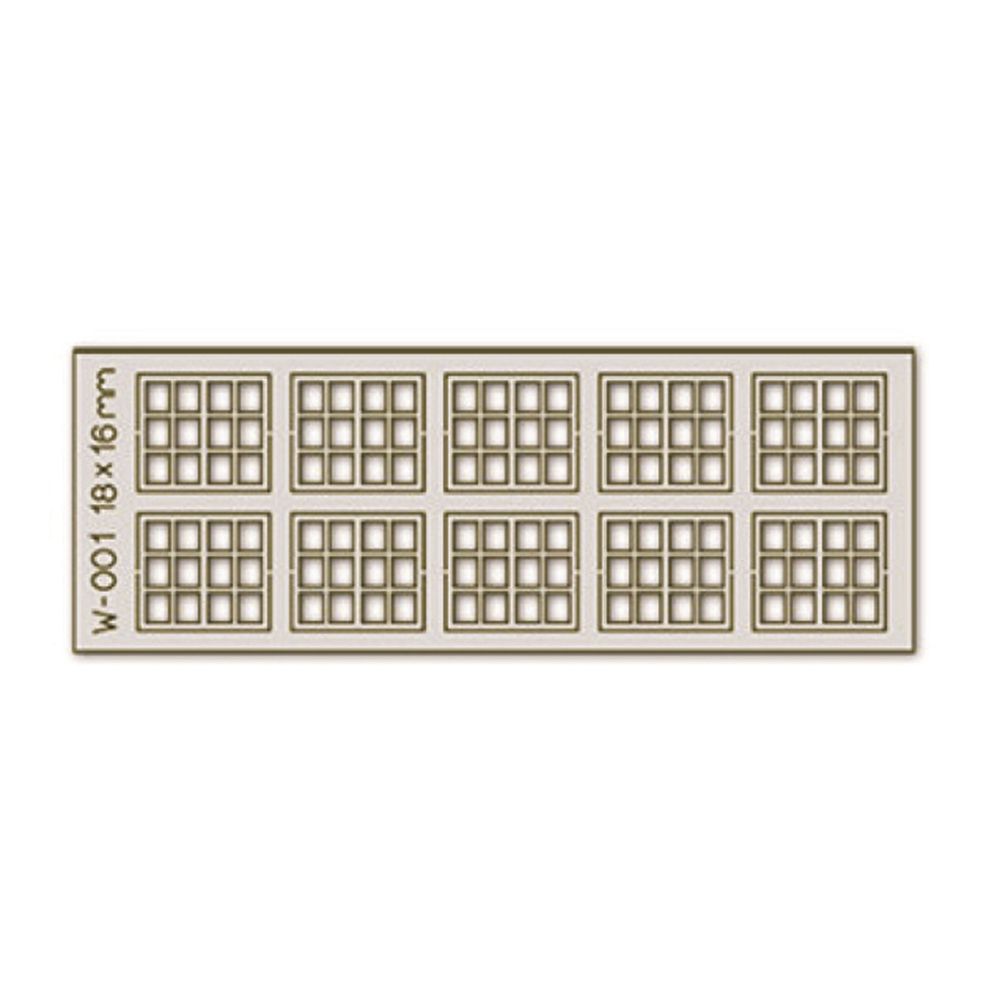 10 pcs 18X16mm 12 Pane Laser-Cut Windows H0/00