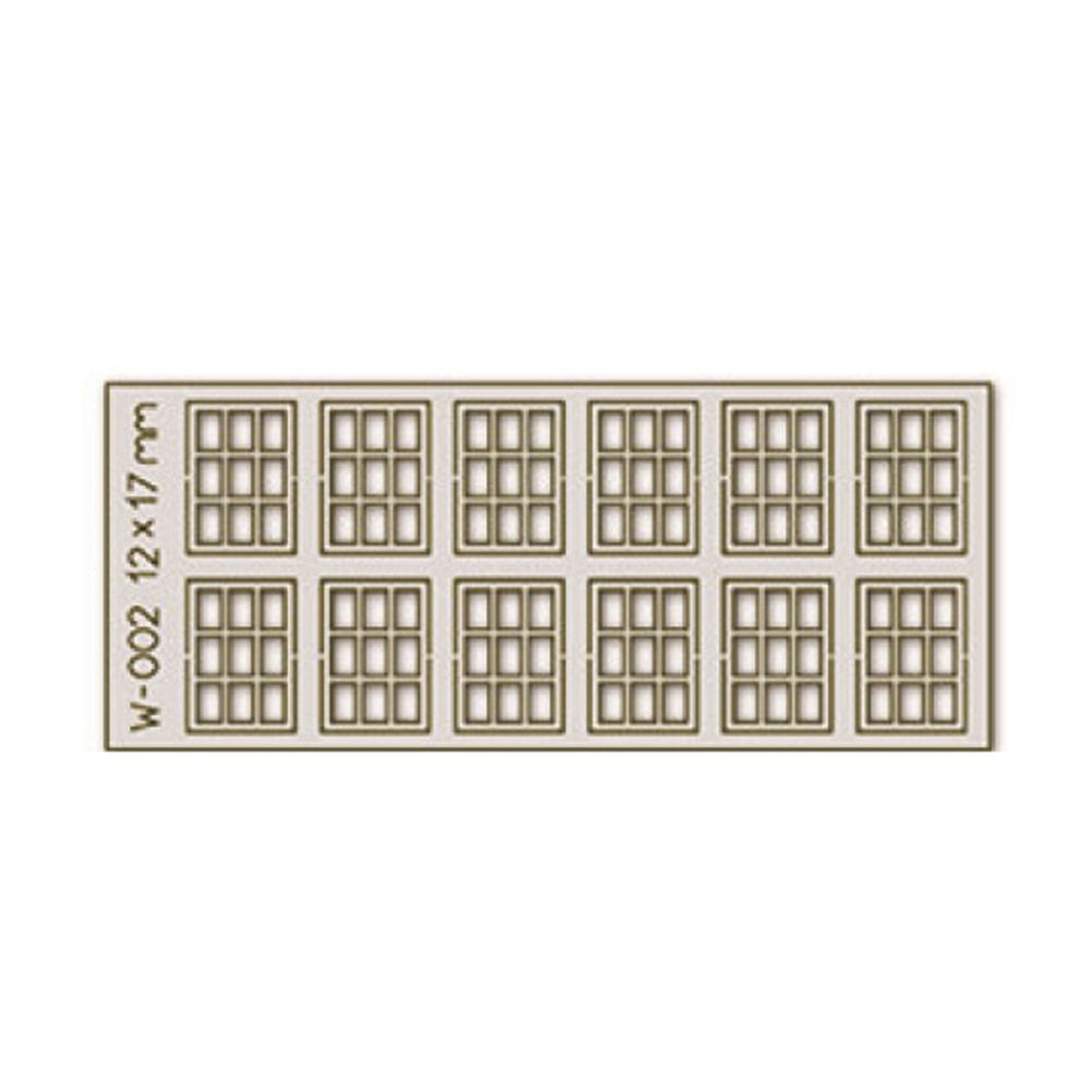 12 pcs 12X17mm 9 Pane Laser Cut Windows H0/00
