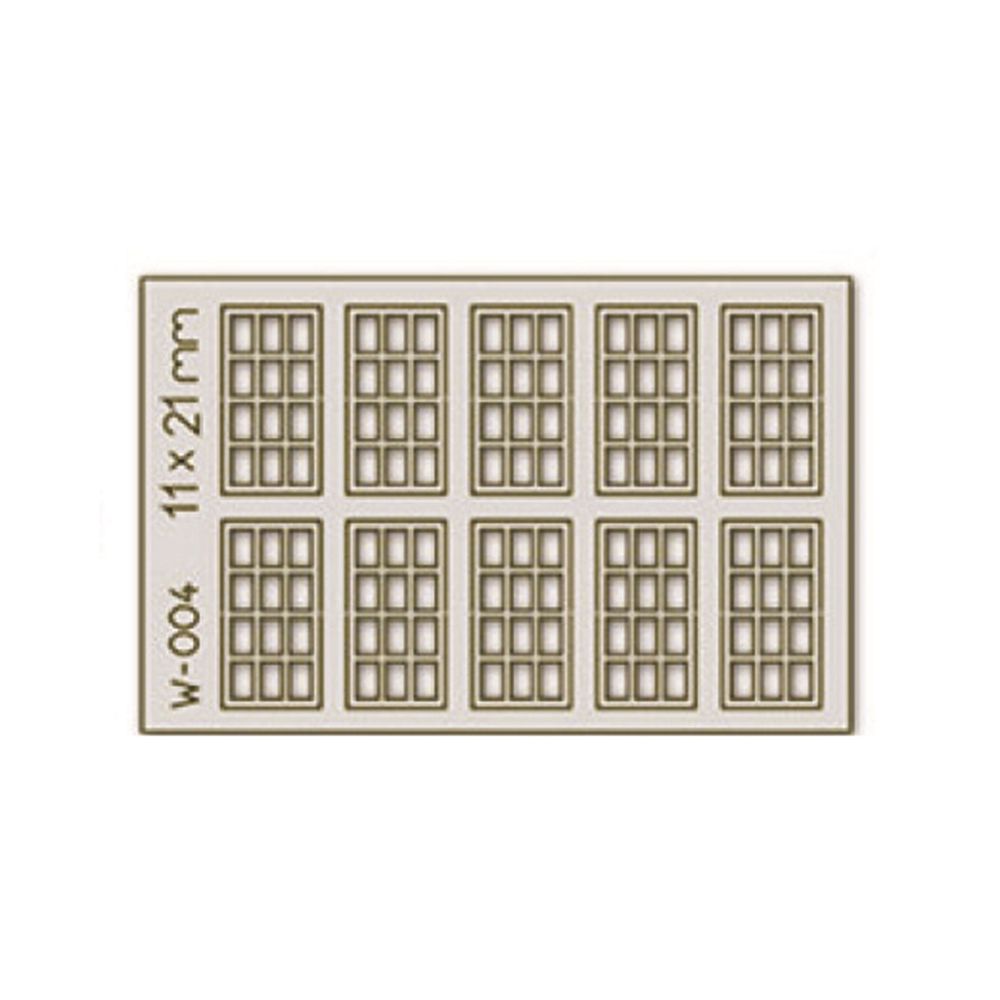 10pcs 11X21mm 12 Pane Laser-Cut Windows H0/00