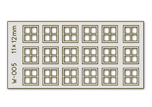 Laser Cut Windows, 4-Pane 11mm x 12mm (x18)