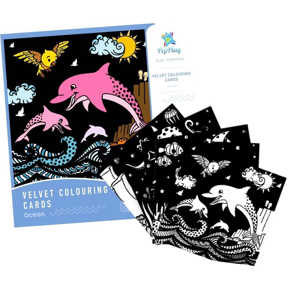 Velvet Colouring Cards- Ocean
