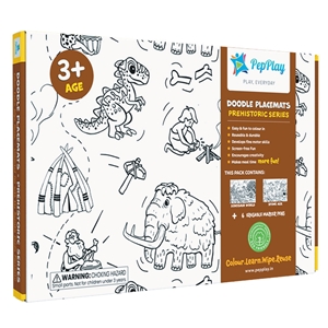 TWPP20210 Doodle Placemats Set – Prehistoric Series