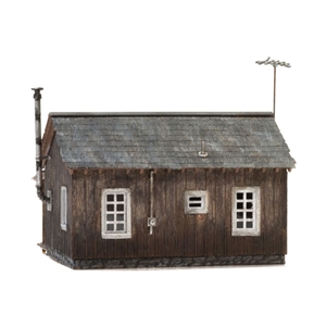 WBR4955 N scale Rustic Cabin Back View