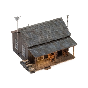 WBR5065 HO Scale Rustic Cabin Top Down View