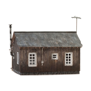 WBR5869 O Scale Rustic Cabin Back View