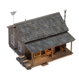 WBR5869 O Scale Rustic CabinTop Down View