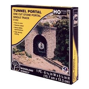 HO Cut Stone Single Tunnel Portal