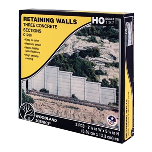 HO Concrete Retaining Wall (x3)