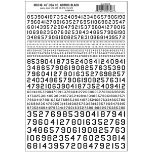 45° USA Gothic Numbers Black