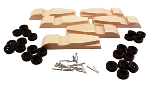 WP4054 6-Pack Roadster Block with Wheels & Nail-type Axles