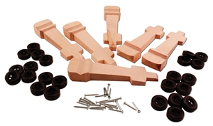 WP4057 -Pack Dragster Block with Wheels & Nail-type Axles