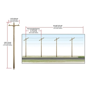 WUS2265 HO Wired Poles Single Crossbar Dims